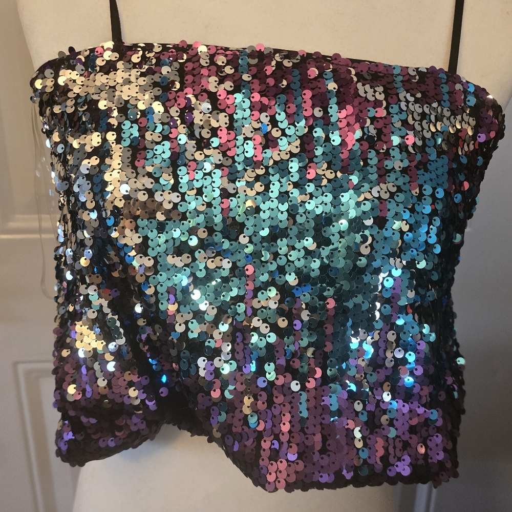 Fashion Nova SUKI SEQUINS SET CROP TOP AND PANTS SET.